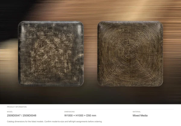 Glazed Bronze Slab Set of 2 in bronze — dimensions