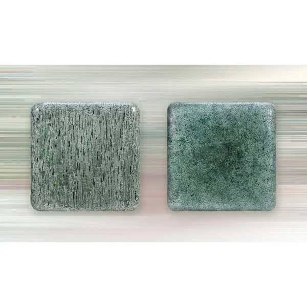 Glazed Sage Speckle Slab Set of 2, 100 x 100 cm Each in olive — in a room setting