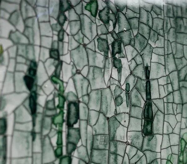 Glazed Sage Speckle Slab Set of 2, 100 x 100 cm Each in olive — detail
