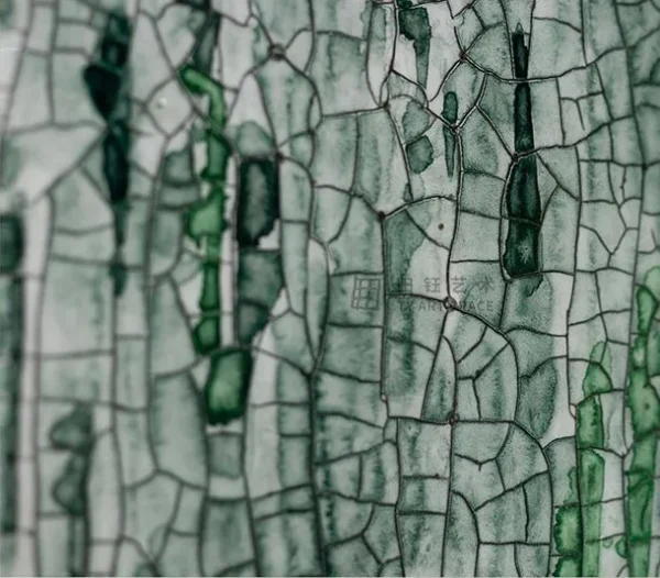 Glazed Sage Speckle Slab Set of 2, 100 x 100 cm Each in olive — detail