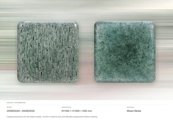 Glazed Sage Speckle Slab Set of 2, 100 x 100 cm Each in olive — dimensions