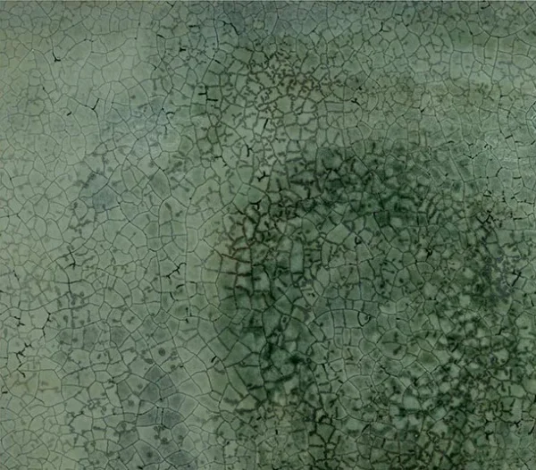 Glazed Slab Set of 2 in Sage and Mustard, 100 x 100 cm Each — detail