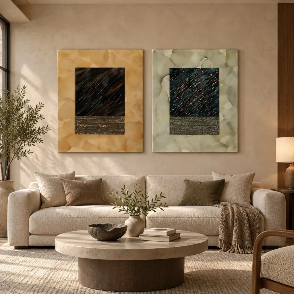 Dark Rain Panel Set of 2 in black — front view