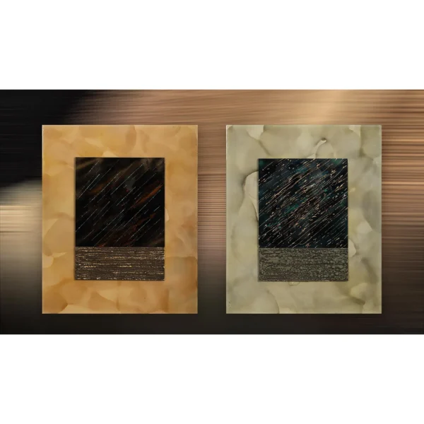 Dark Rain Panel Set of 2 in black — in a room setting