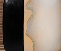 Black and Cream Glazed Tile Column Set of 8, 75 x 150 cm in black — detail