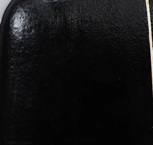 Black and Cream Glazed Tile Pair, 35 x 35 cm Each in black — detail