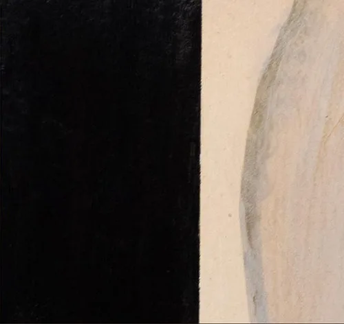Black and Cream Glazed Tile Pair, Second, 35 x 35 cm Each in black — detail
