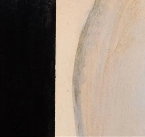 Black and Cream Glazed Tile Pair, Second, 35 x 35 cm Each in black — detail