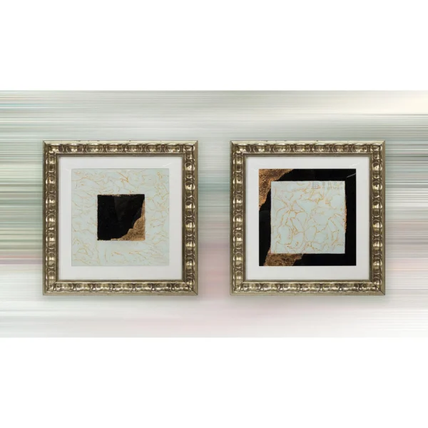 Gold Leaf Corner Set of 2 in oatmeal — in a room setting