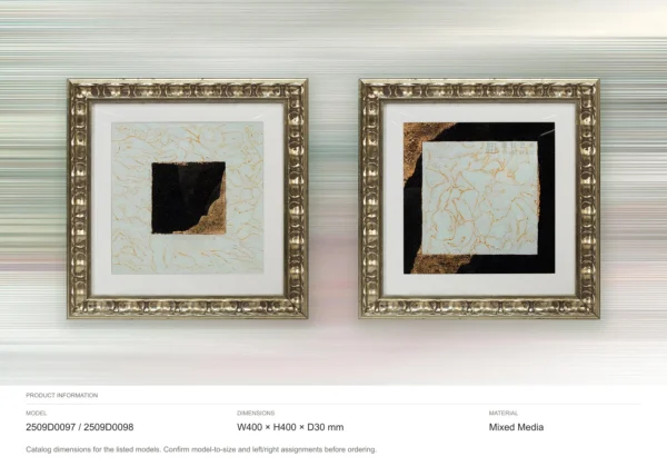 Gold Leaf Corner Set of 2 in oatmeal — dimensions