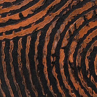 Copper Spiral Relief Set of 2 on Black, 100 x 140 cm Each in bronze — detail