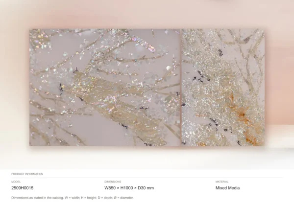 Silver Blossom on Blush Set of 2, 85 x 100 cm Overall in rose stone — dimensions