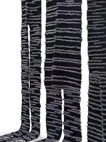 Tall Navy Woven Panel Set, 180 x 300 cm Overall in blue — detail