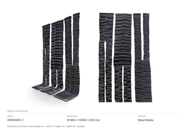 Tall Navy Woven Panel Set, 180 x 300 cm Overall in blue — dimensions