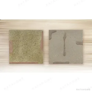 Speckled Plaster Panel Set of 2 in olive — in a room setting