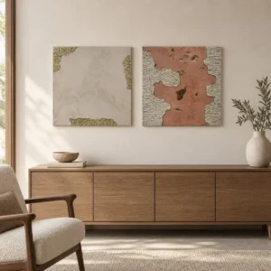 Speckled Plaster Panel Set of 2 in oatmeal — front view