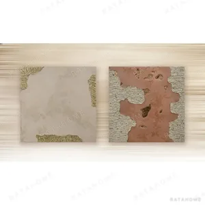 Speckled Plaster Panel Set of 2 in oatmeal — in a room setting