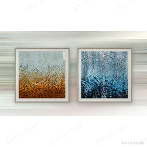 Pixel Gradient Mosaic Set of 2 in rust — in a room setting