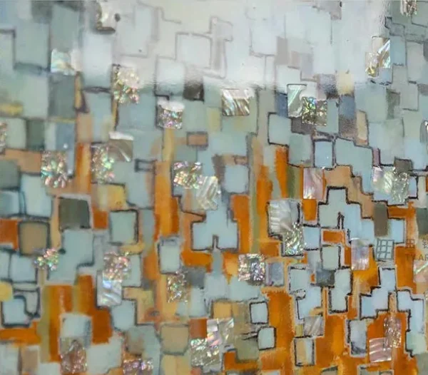 Pixel Gradient Mosaic Set of 2 in rust — detail