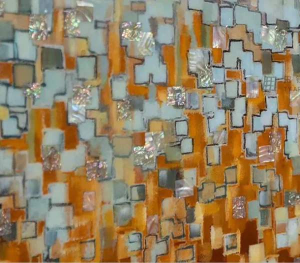 Pixel Gradient Mosaic Set of 2 in rust — detail