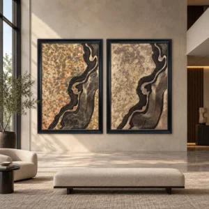 Black River Speckle Set of 2 in black — front view