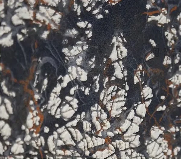 Crackle Web and Speckle Painting Set of 2, 100 x 100 cm Each in black — detail
