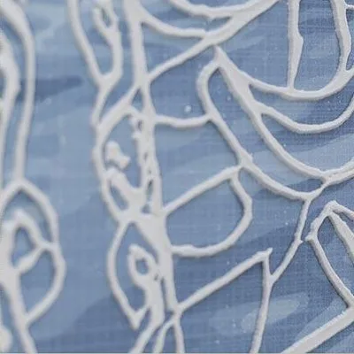 Tall City Sketch Panel Set of 2 in blue — detail