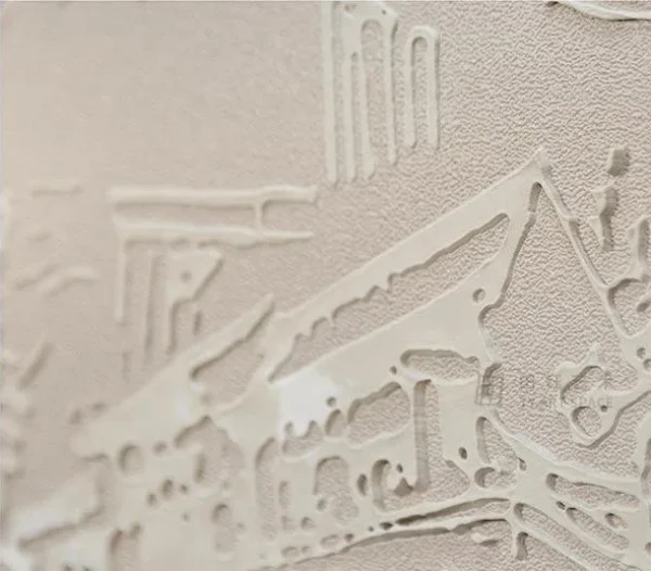Monumental City Sketch Triptych in sand — detail