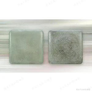 Glazed Sage Slab Set of 2, 98 x 98 cm Each in olive — in a room setting