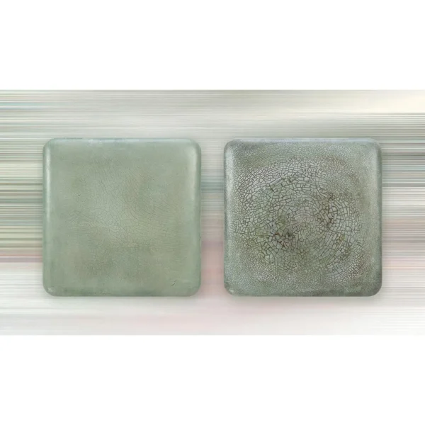 Glazed Sage Slab Set of 2, 98 x 98 cm Each in olive — in a room setting