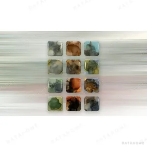 Glazed Ink Tile Grid Set of 12, 103 x 140 cm Overall in multicolour — in a room setting