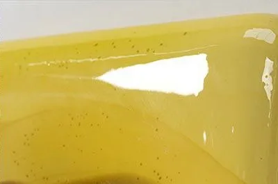 Glazed Ink Tile Set of 3 in mustard — detail