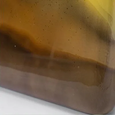 Glazed Ink Tile Set of 3 in mustard — detail