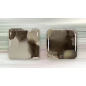 Glazed Ink Tile Set of 2 in Cream and Brown, 30 x 30 cm Each — in a room setting