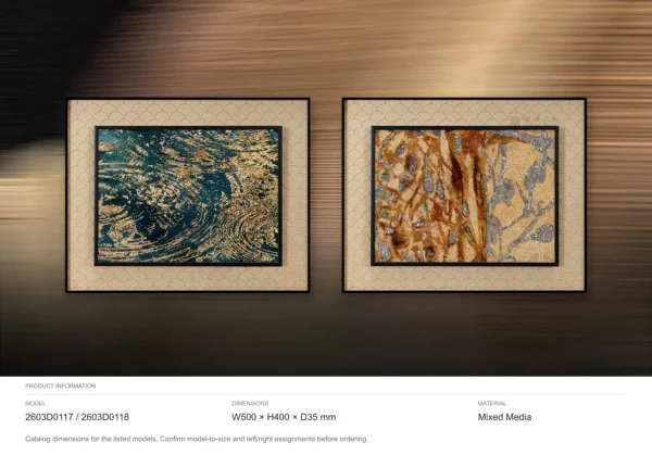 Marbled Ink Set of 2 in blue — dimensions
