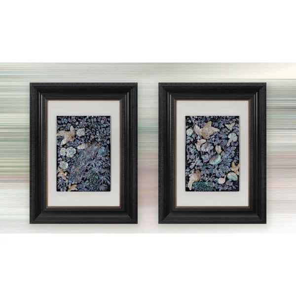 Mother of Pearl Garden Set of 2 in black — in a room setting