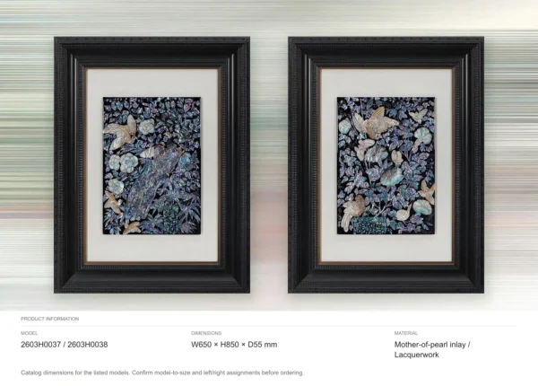 Mother of Pearl Garden Set of 2 in black — dimensions