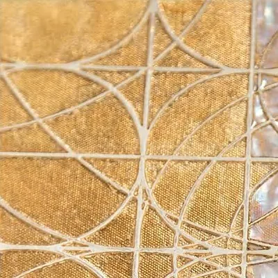 Gold Leaf Tile Set of 2 in brushed brass — detail