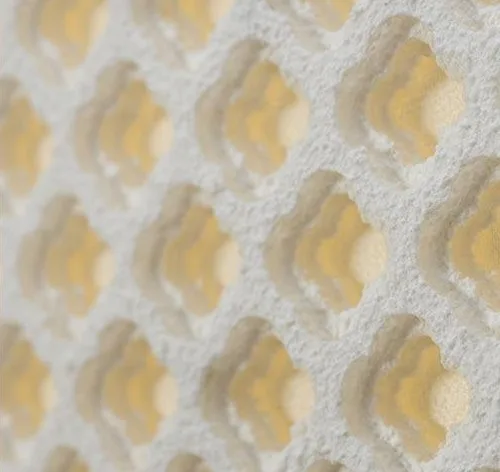 Cream Lattice Relief Set of 2 in oatmeal — detail