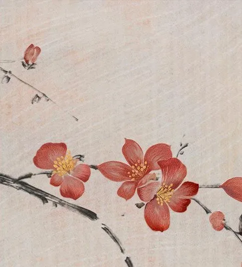 Bird and Blossom Set of 2 in oatmeal — detail