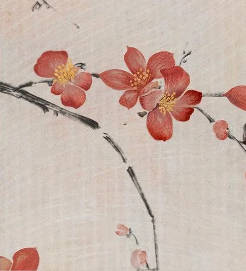 Bird and Blossom Set of 2 in oatmeal — detail