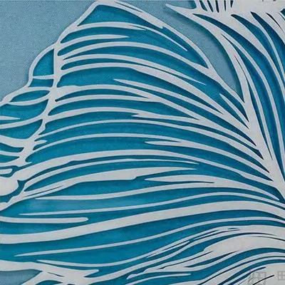 Oval Blue Goldfish Panel Set of 2, 120 x 230 cm Each in blue — detail