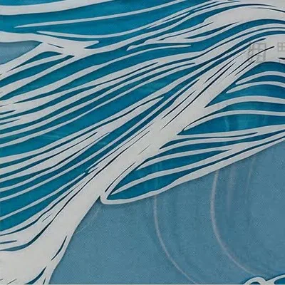 Oval Blue Goldfish Panel Set of 2, 120 x 230 cm Each in blue — detail