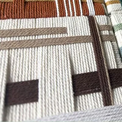Woven Textile Grid Set of 6, 180 x 90 cm Overall in oatmeal — detail