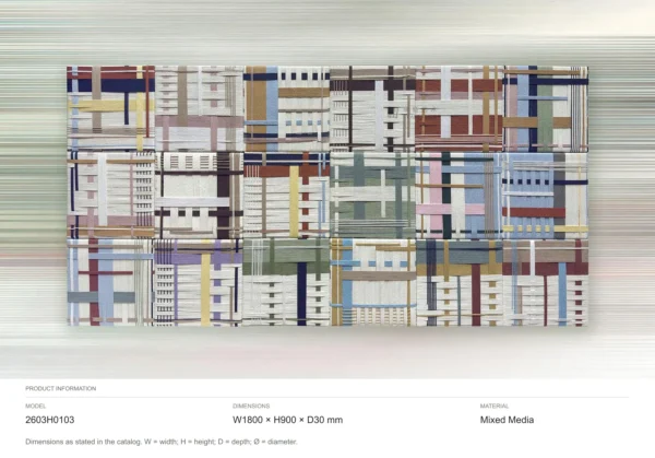 Woven Textile Grid Set of 6, 180 x 90 cm Overall in oatmeal — dimensions