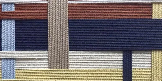Woven Textile Grid Panel Set of 2, 30 x 30 cm Each in oatmeal — detail