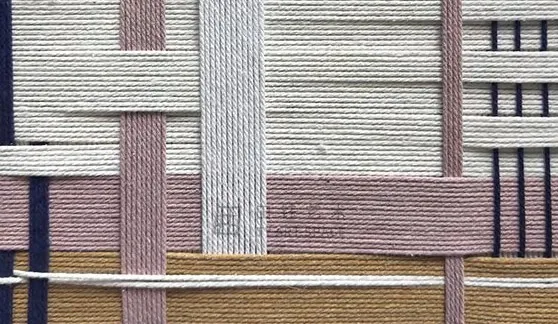Woven Textile Grid Panel Set of 2, 30 x 30 cm Each in oatmeal — detail