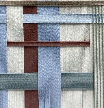 Woven Textile Grid Panel Set of 3, 30 x 30 cm Each in oatmeal — detail
