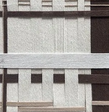 Woven Textile Grid Panel Set of 3, 30 x 30 cm Each in oatmeal — detail