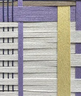 Woven Textile Grid Panel Set of 4, 30 x 30 cm Each in oatmeal — detail